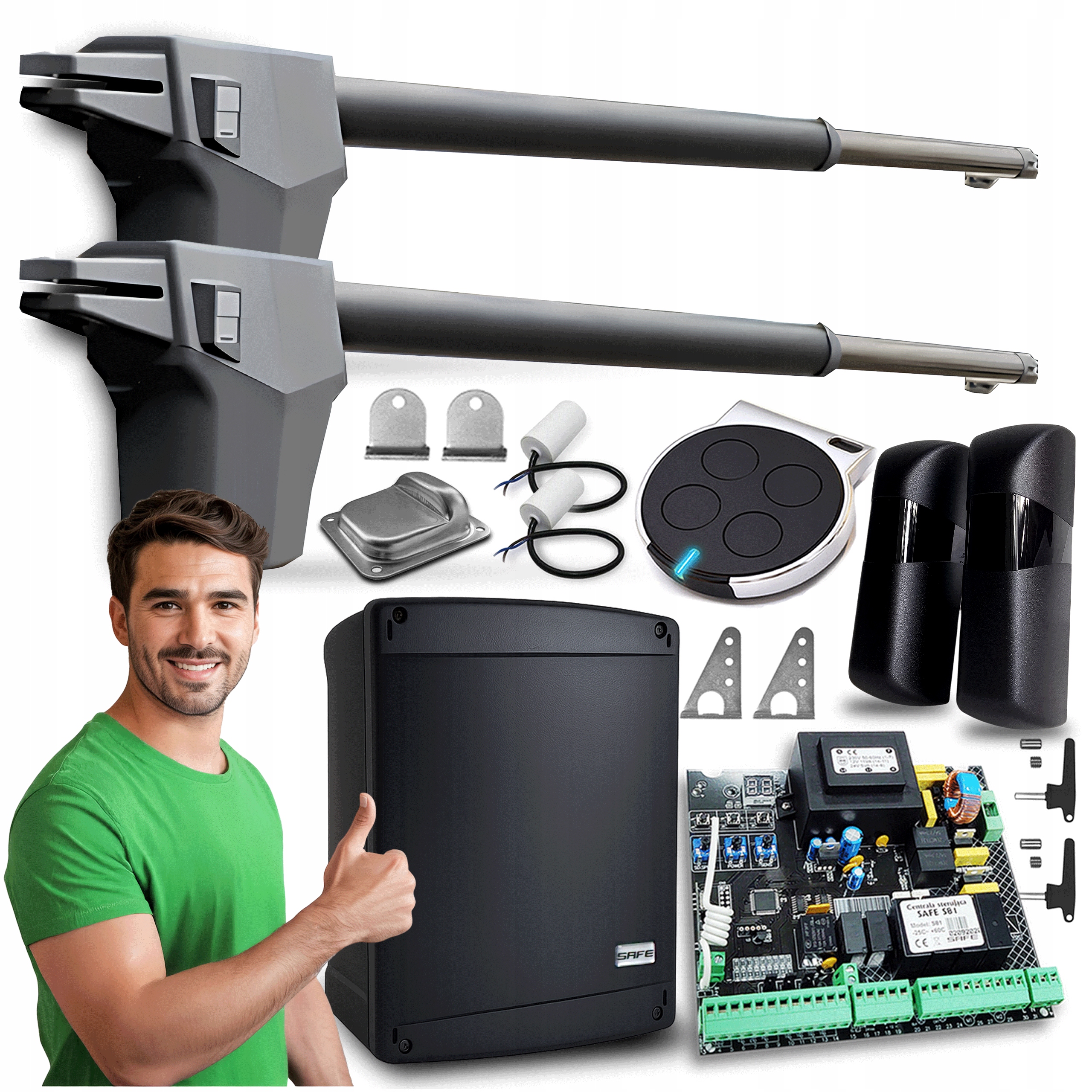 Zestaw Napęd do bramy Dwuskrzydłowej 7M Piloty Automat Do Bramy Skrzydłowej