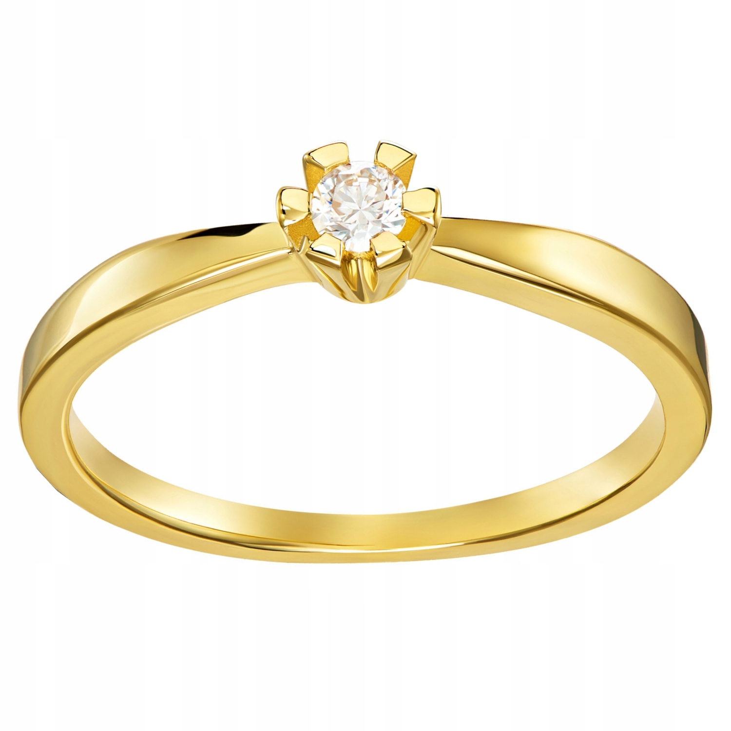 ZŁOTY PIERŚCIONEK 585 BRYLANT DIAMENT 0,06ct 24h Rozmiar/Średnica wew. (mm) 18/18,33