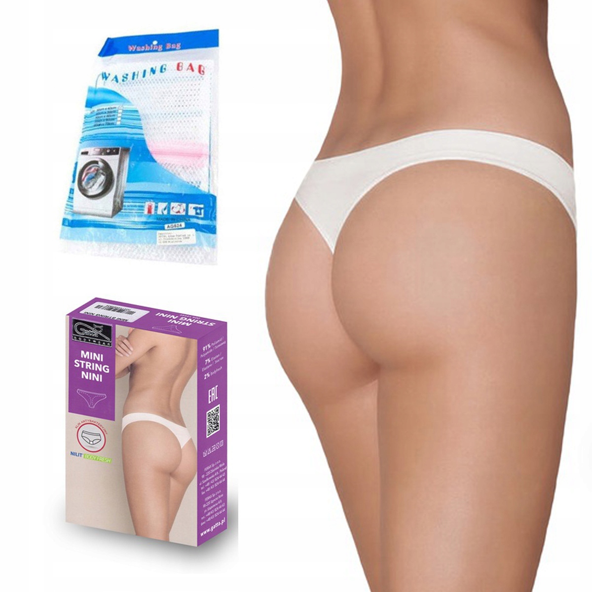 

Gatta majtki Mini String Nini bezszwowe białe M