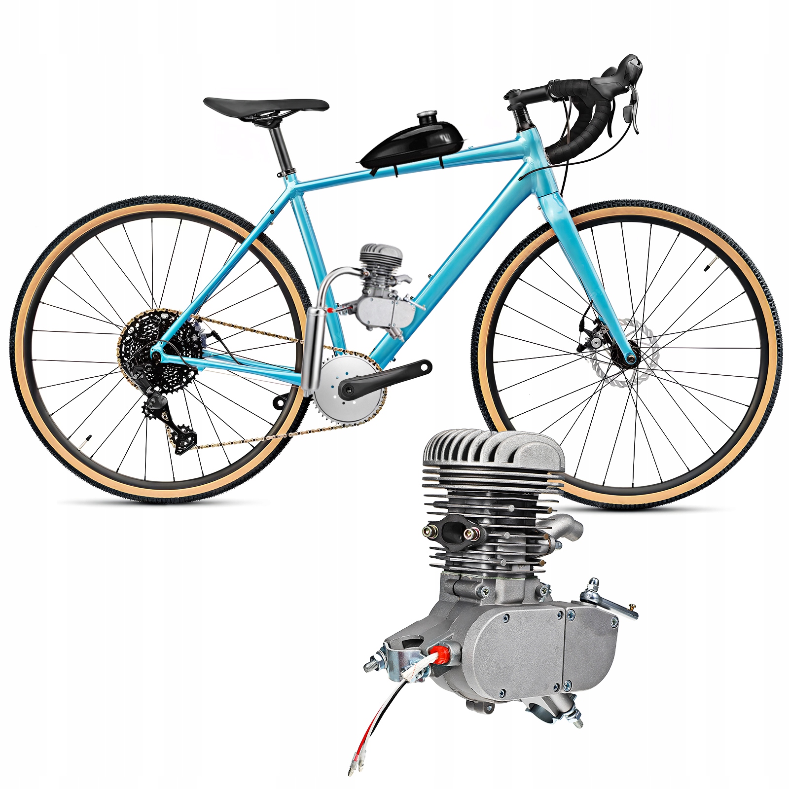 Silnik spalinowy 100CC 2-suwowy do rowerów 26-28 cali