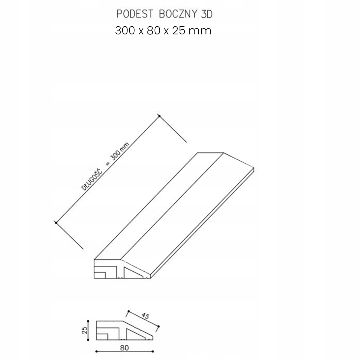 Podest Tarasowy Kompozytowy Boczny 3D Miodowy Teak Rodzaj podest tarasowy