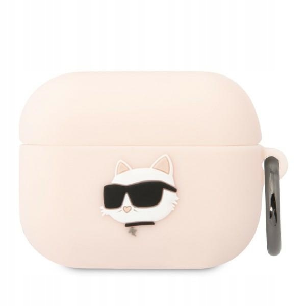 Pokrowiec na AirPods Pro Karl Lagerfeld Choupette 3D różowy silikonowy