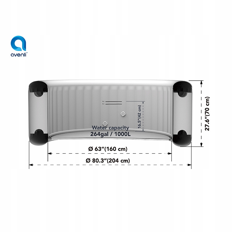 DMUCHANE SPA OGRODOWE BASEN NICE-WOOD AVENLI 140 DYSZ ZESTAW Cechy dodatkowe pokrywa