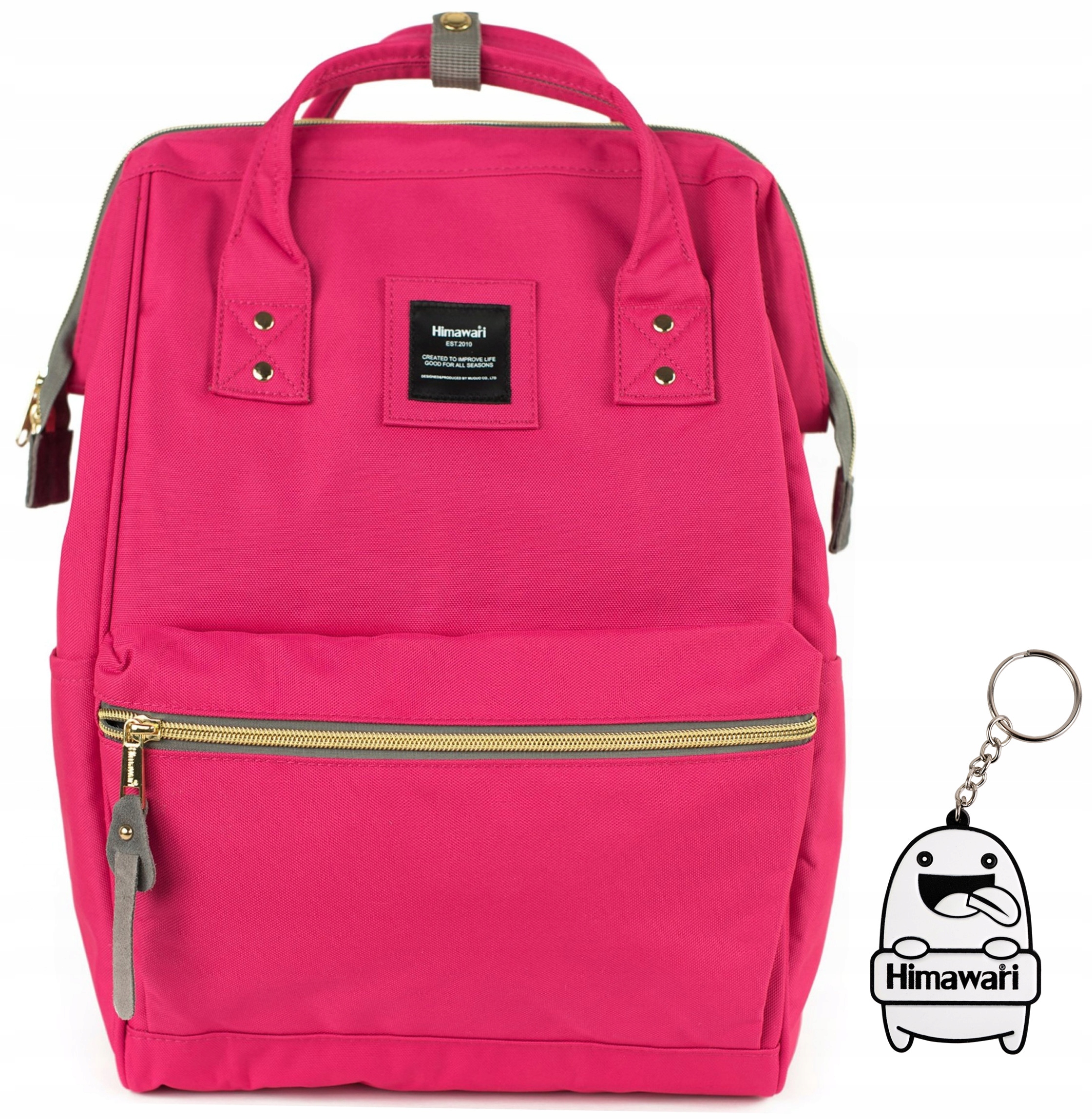 Batoh Himawari Classic školní lehký na notebook, prostorný, fuchsiový