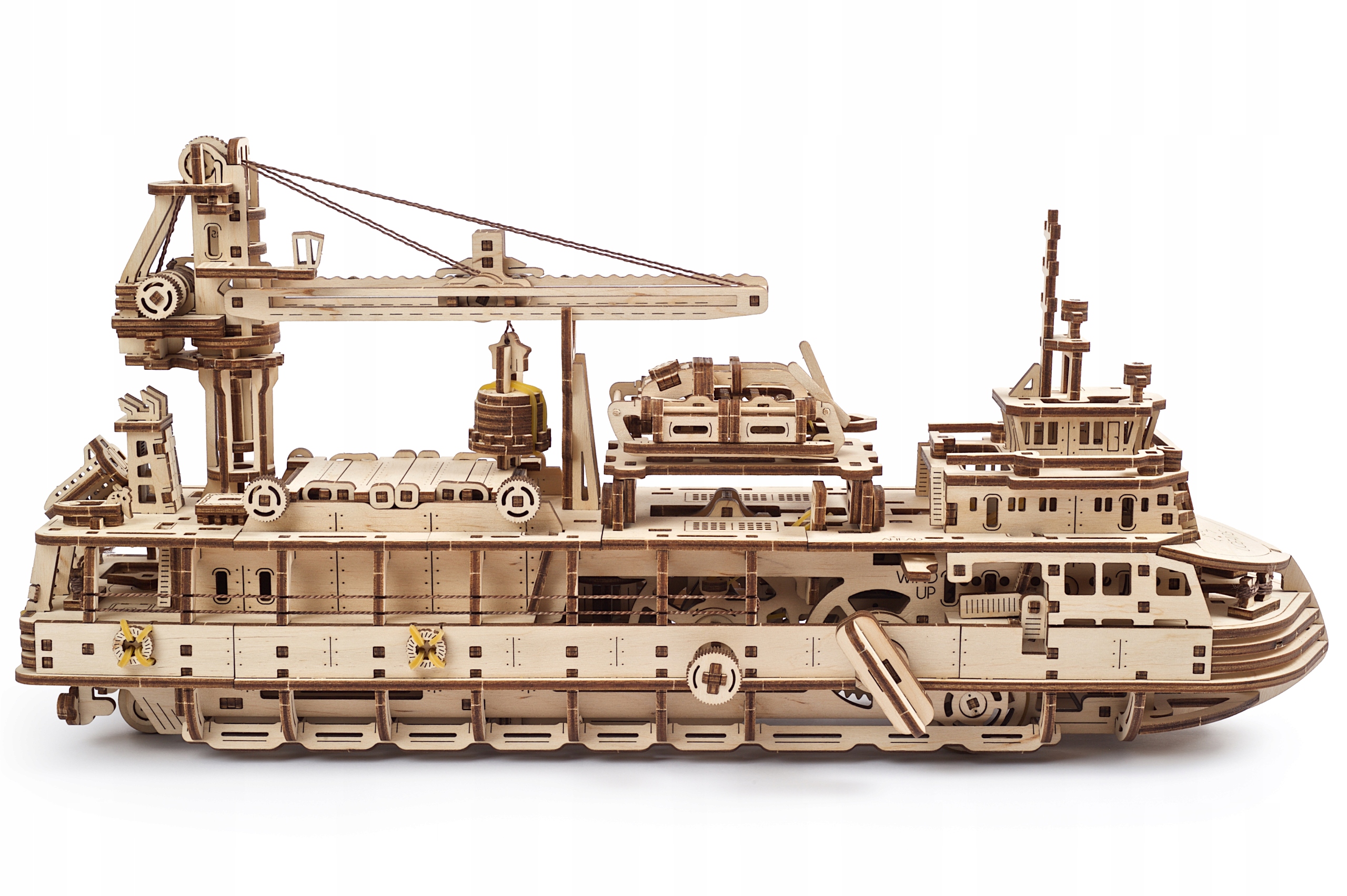 

Piękne Puzzle 3D Drewniane Statek Badawczy uGEARS