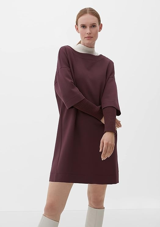 S Oliver Šaty Bordó S Dlouhými Stahovacími Rukávy 44 6FA