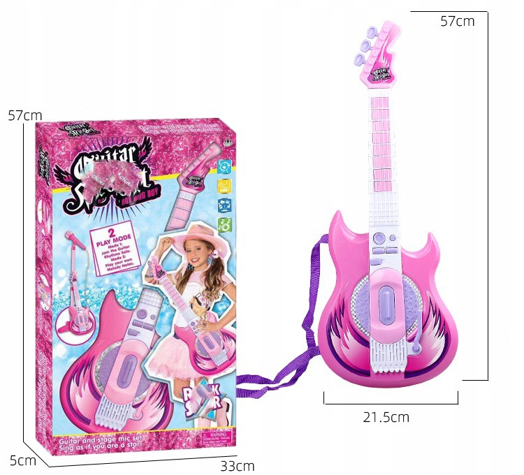 GITARA ELEKTRYCZNA ZESTAW KARAOKE DLA DZIECI z MIKROFONEM Rodzaj gitara