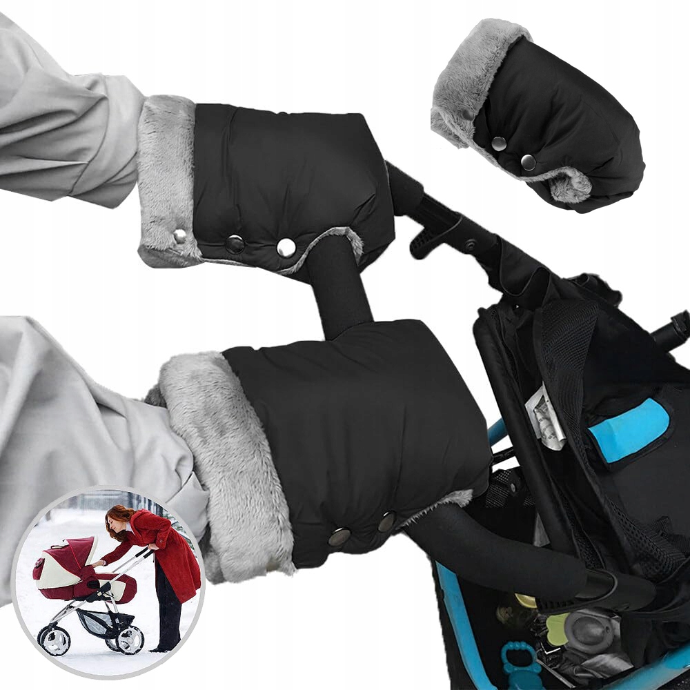 CIEPŁE RĘKAWICZKI DO WÓZKÓW DZIECIĘCYCH, WODOODPORNE RĘKAWICZKI PLUSZOWE