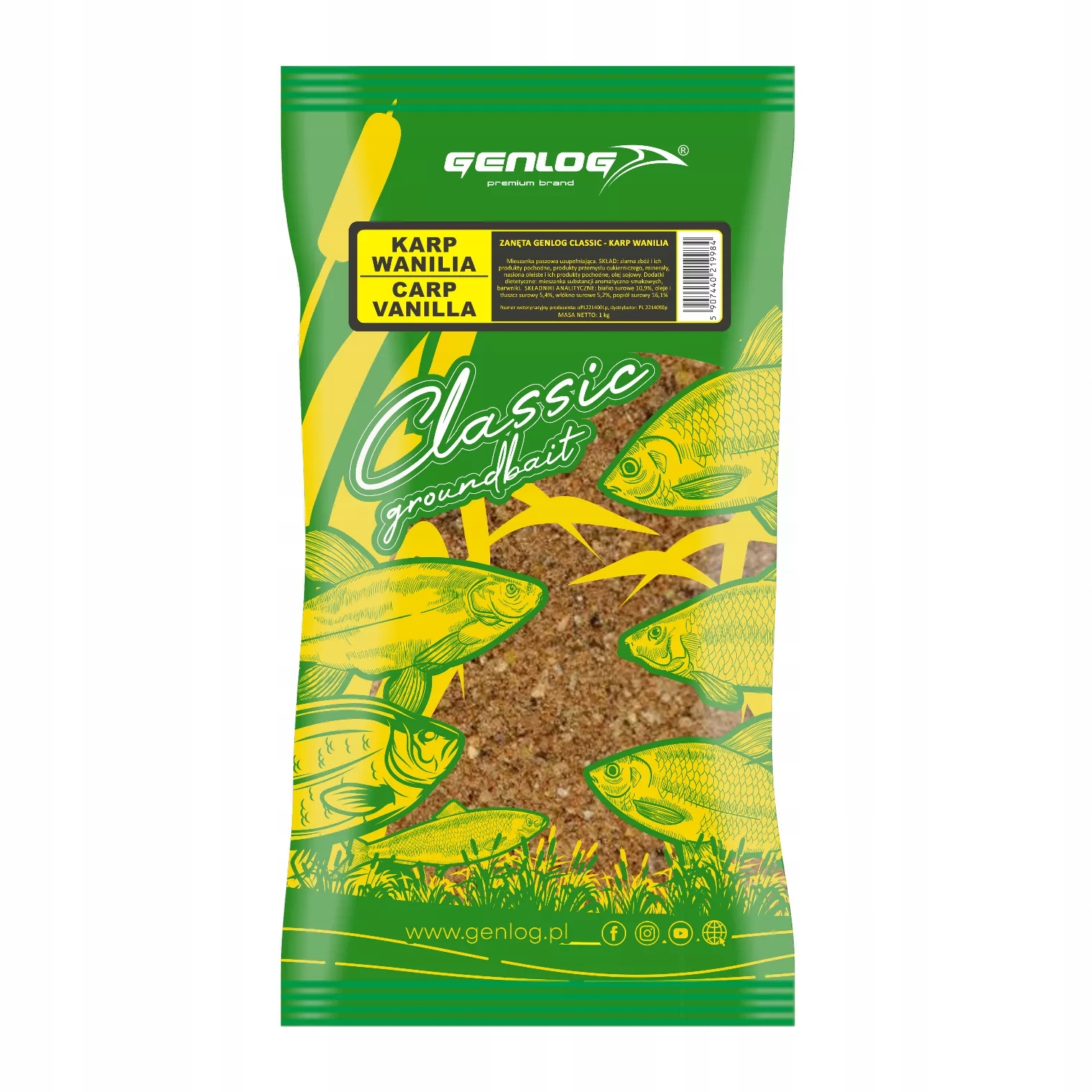 Zanęta Genlog Classic 1 kg Karp Wanilia Spławik Feeder