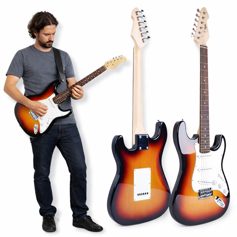 Elektrická Kytara Sunburst 4/4 Stratocaster Pro Začátečníky K Výuce