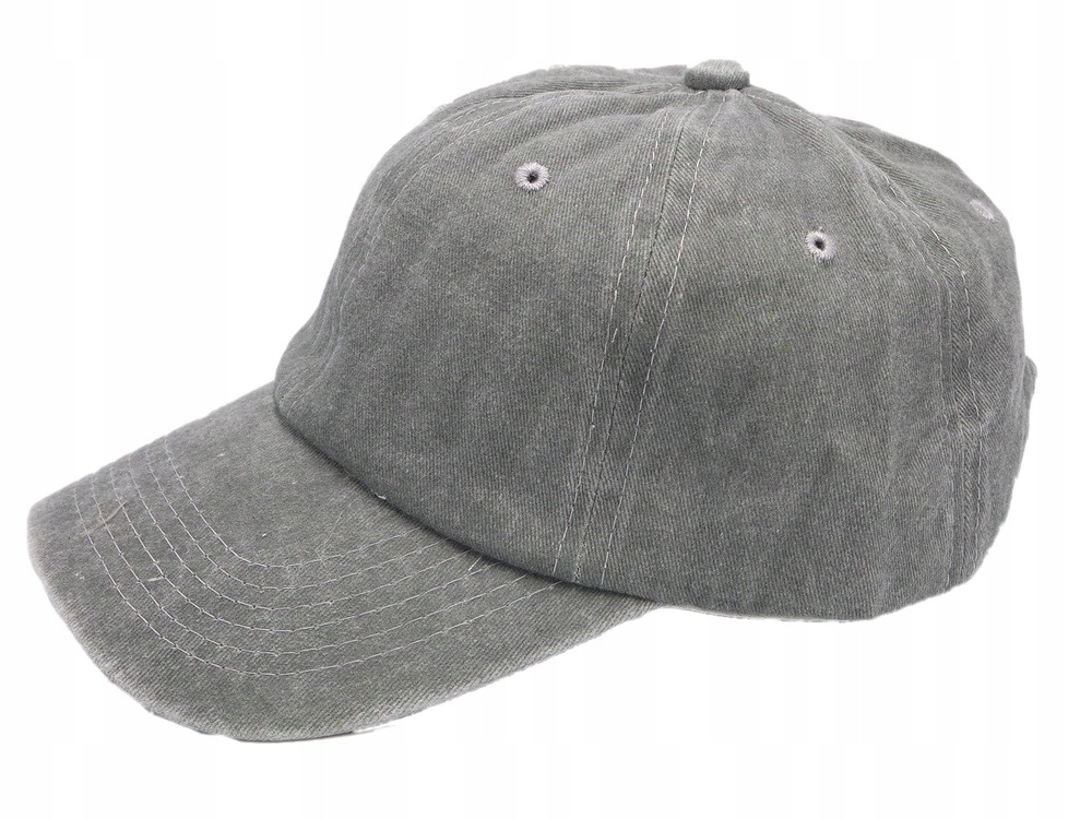 CZAPKA Z DASZKIEM Szara MĘSKA Damska BEJSBOLÓWKA