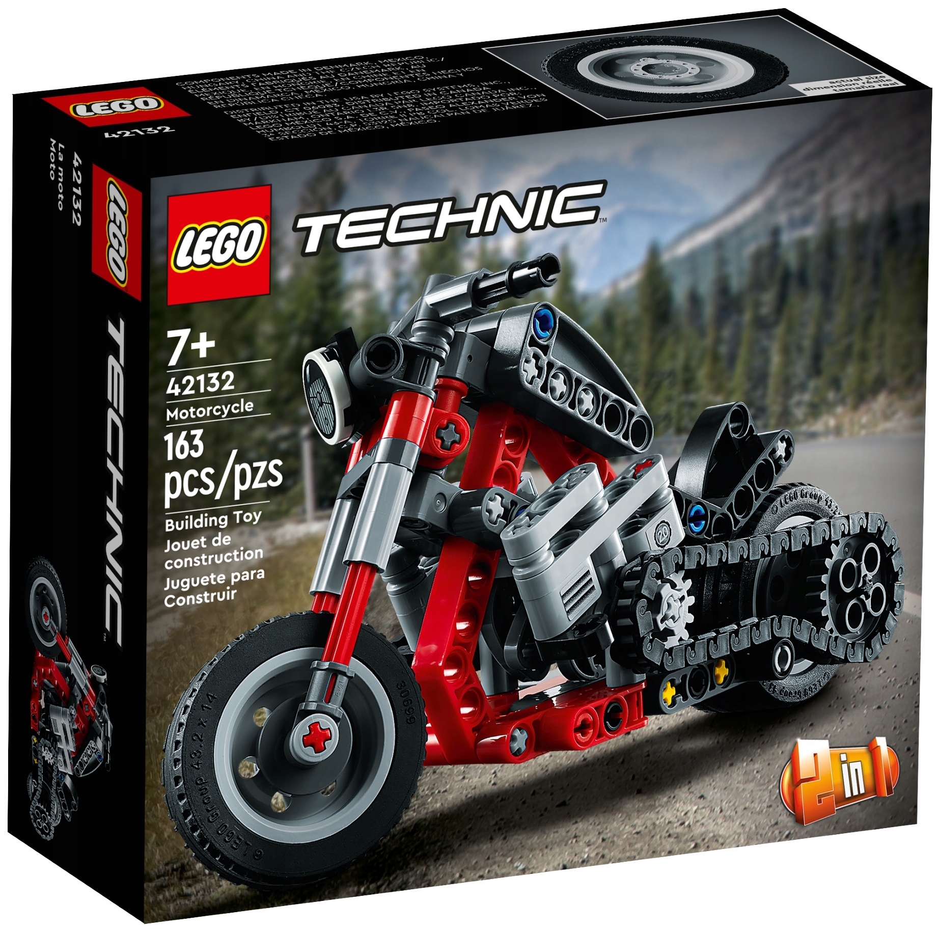

Lego Technic Motocykl 42132 motor chopper 2w1