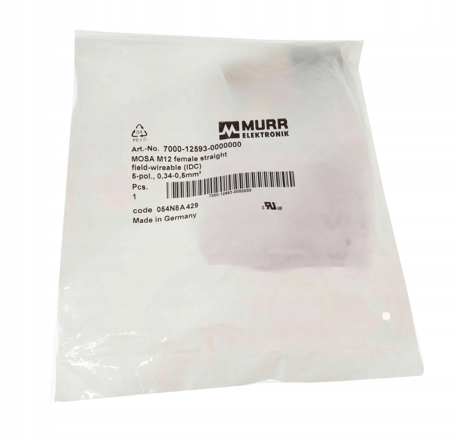 MURR M12 7000-12593-0000000 M12 5PIN WTYCZKA NOWY