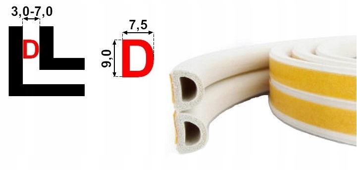 USZCZELKA DO OKIEN OKNA DRZWI BIAŁA ROLKA 100m D Kod producenta 9093