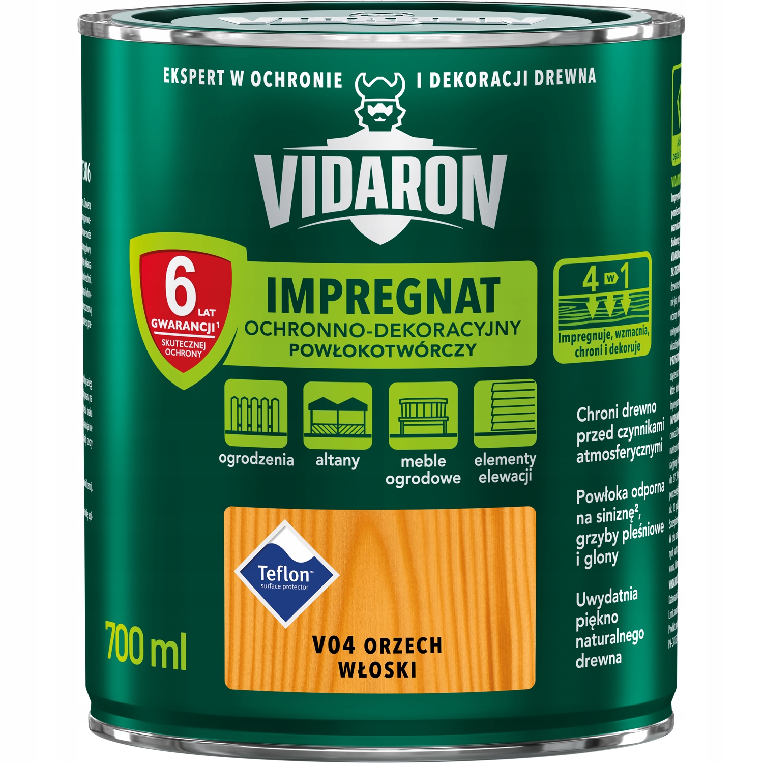 

Impregnat do drewna Vidaron V04 Orzech Włoski 0,7L