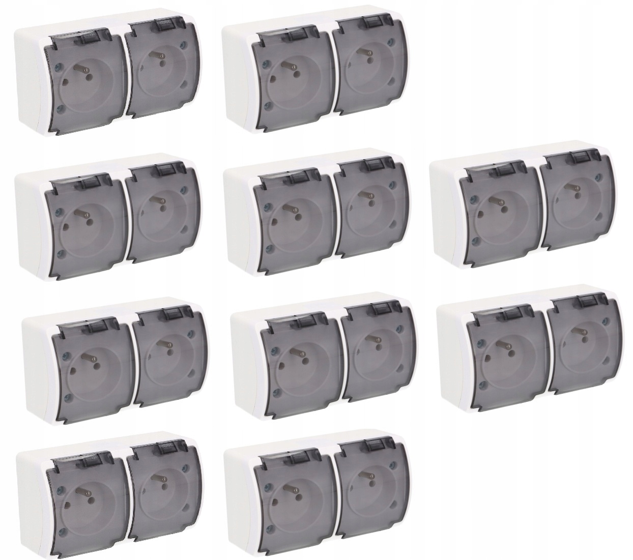 Koala Gniazdo Podwójne Z/u Hermetyczne Natynkowe Z Klapką Dymną IP44/10 szt