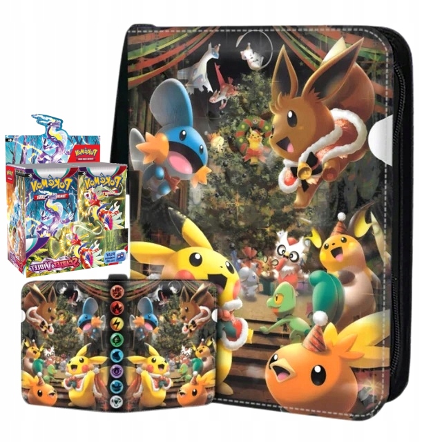 ALBUM KLASER SEGREGATOR ŚWIĄTECZNY NA 400 KART POKEMON + 10 KART GRATIS