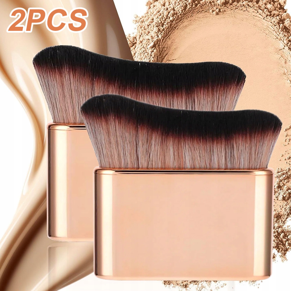 Štětec Na Make-up Flat Top Podkladová Báze Blender 2 Kusy Rose Gold