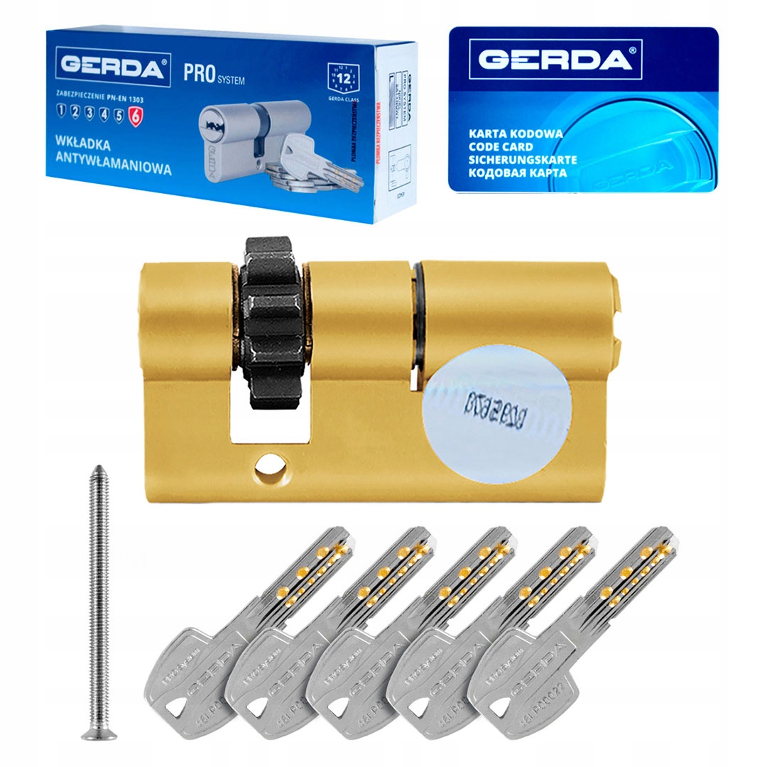 Poloviční ozubená vložka 10/30 mm Gerda Pro System mosaz Atest C 6D 5 klíčů