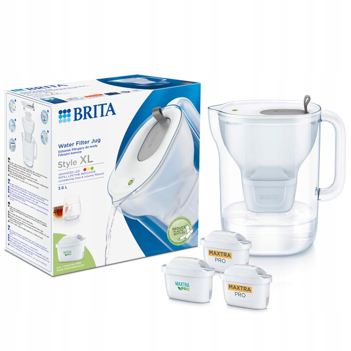 Brita dzbanek Style XL z filtrem Pure Performance Hard Water Expert 2 szt