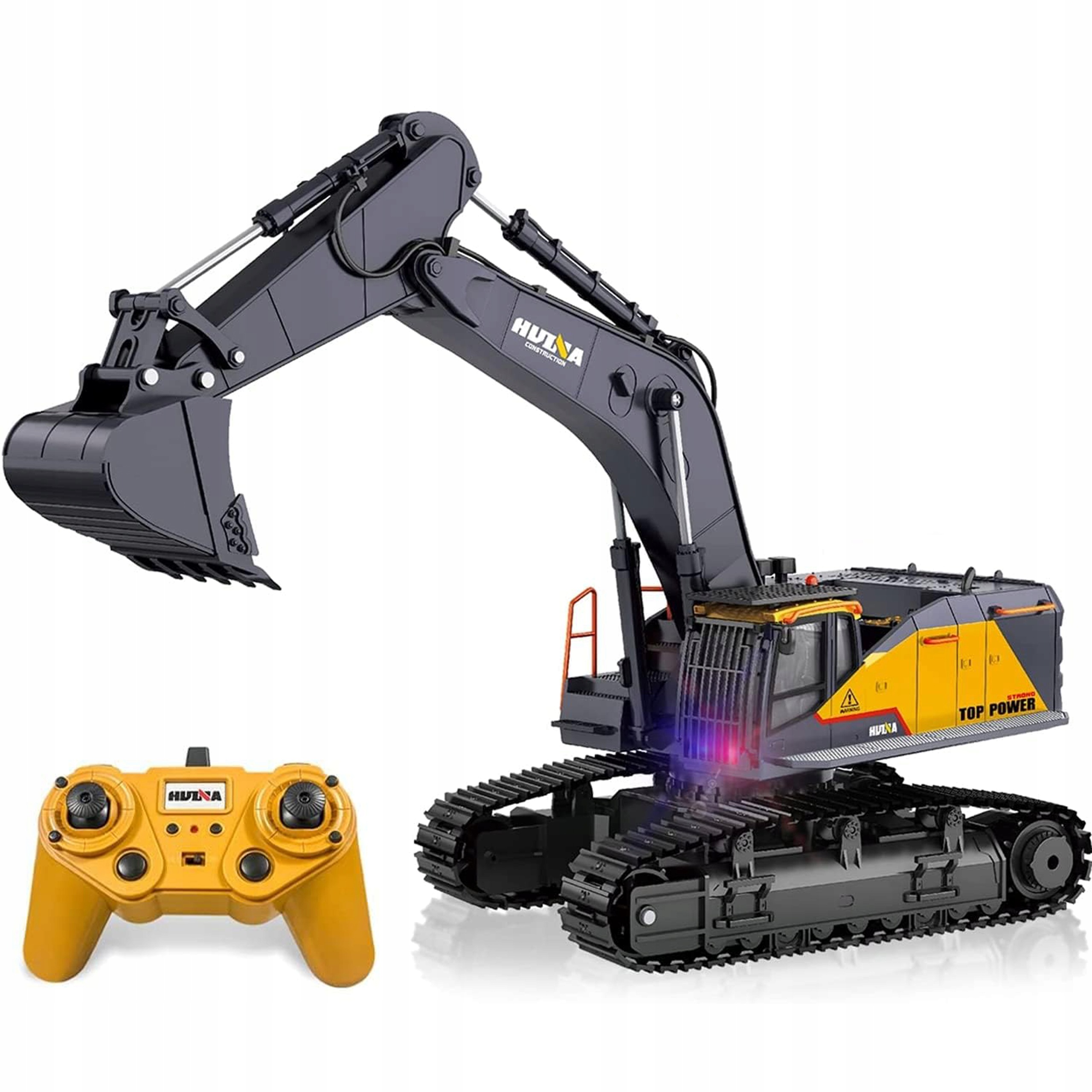 Duża Koparka Zdalnie Sterowana H-1592 Rc 1:14 Metalowa Łyżka 10-CH 2.4 GHz