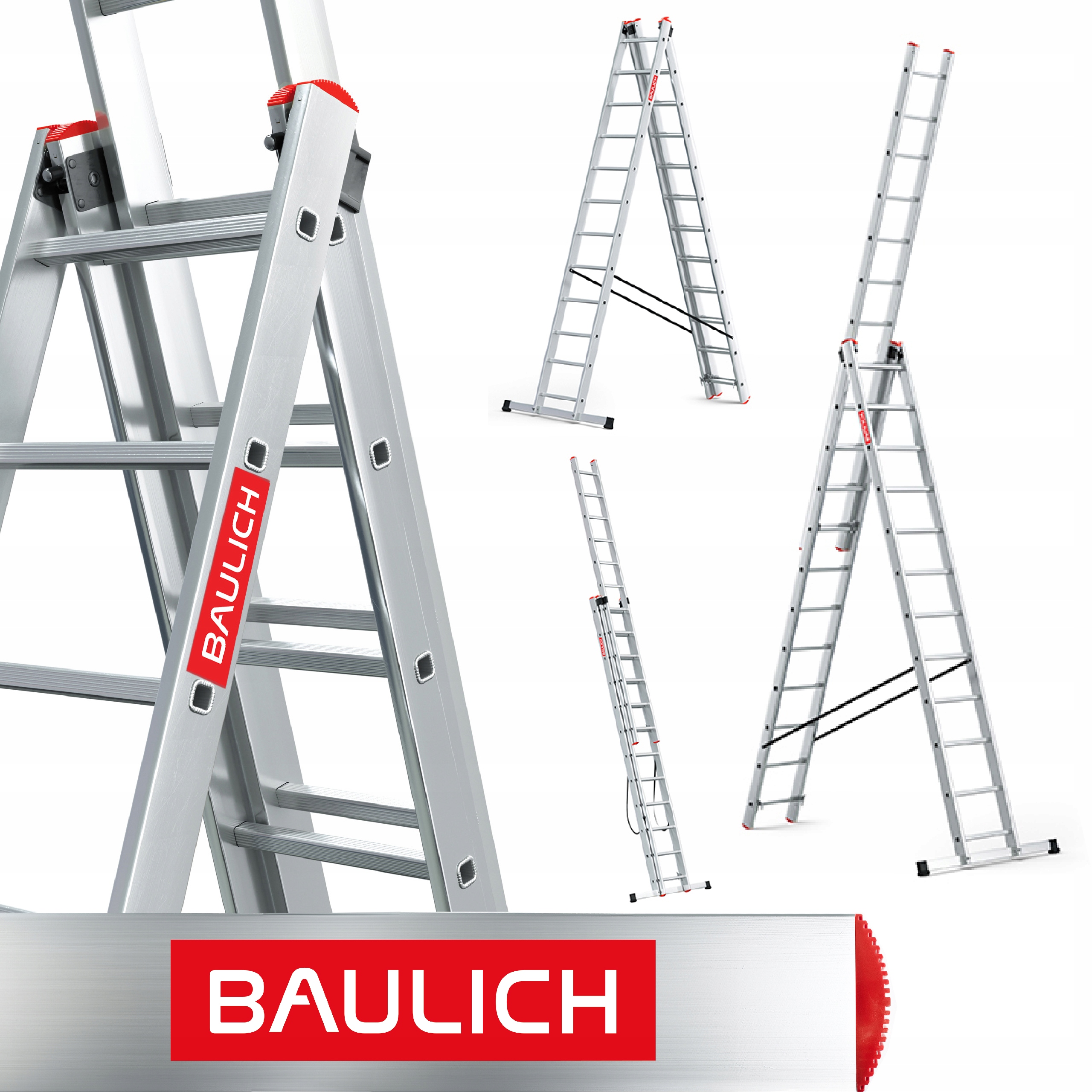 Žebřík 3x12 multifunkční Profesionální Baulich hák Bonus