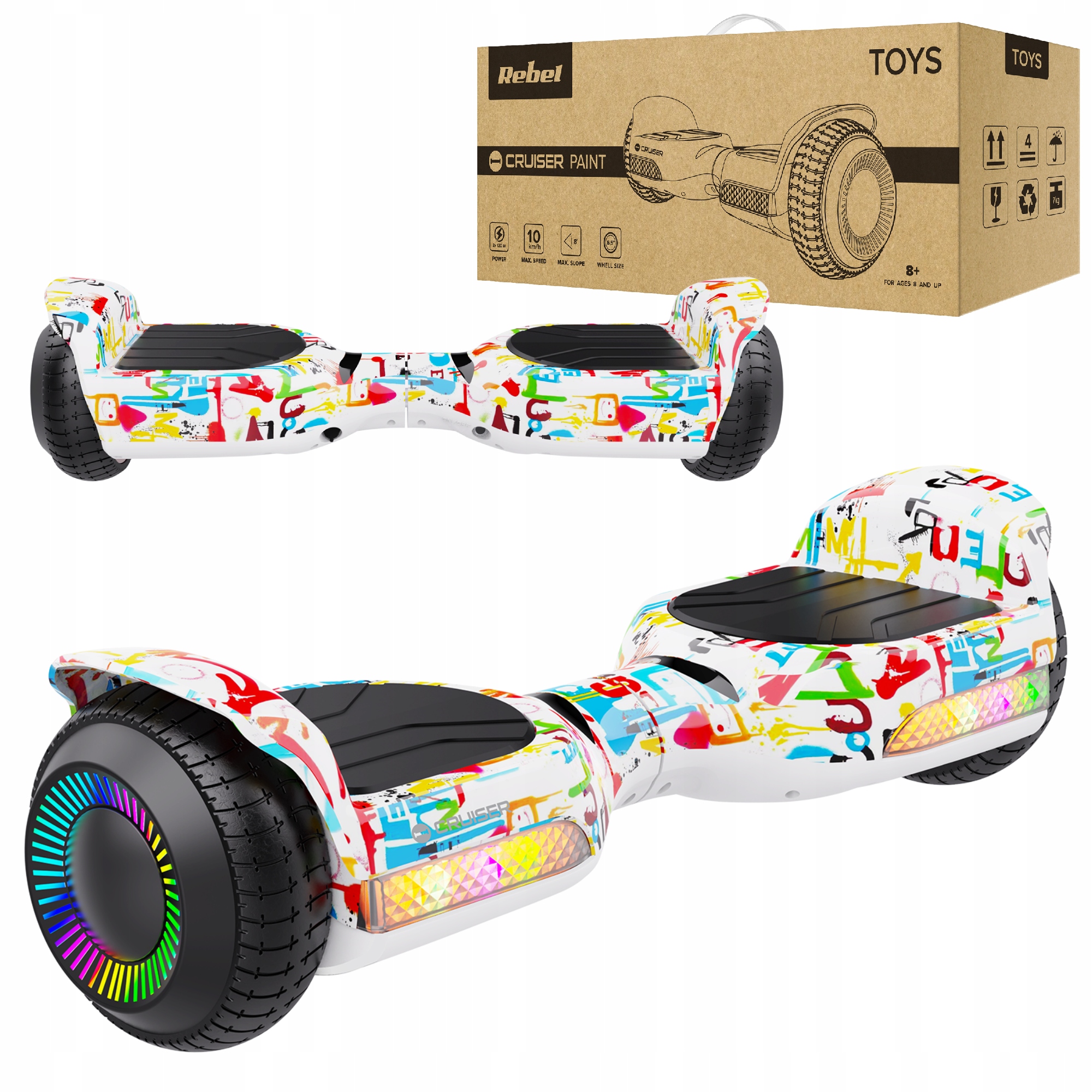 Deskorolka elektryczna Hoverboard deska 6,5" Led Rebel dla dzieci dorosłych