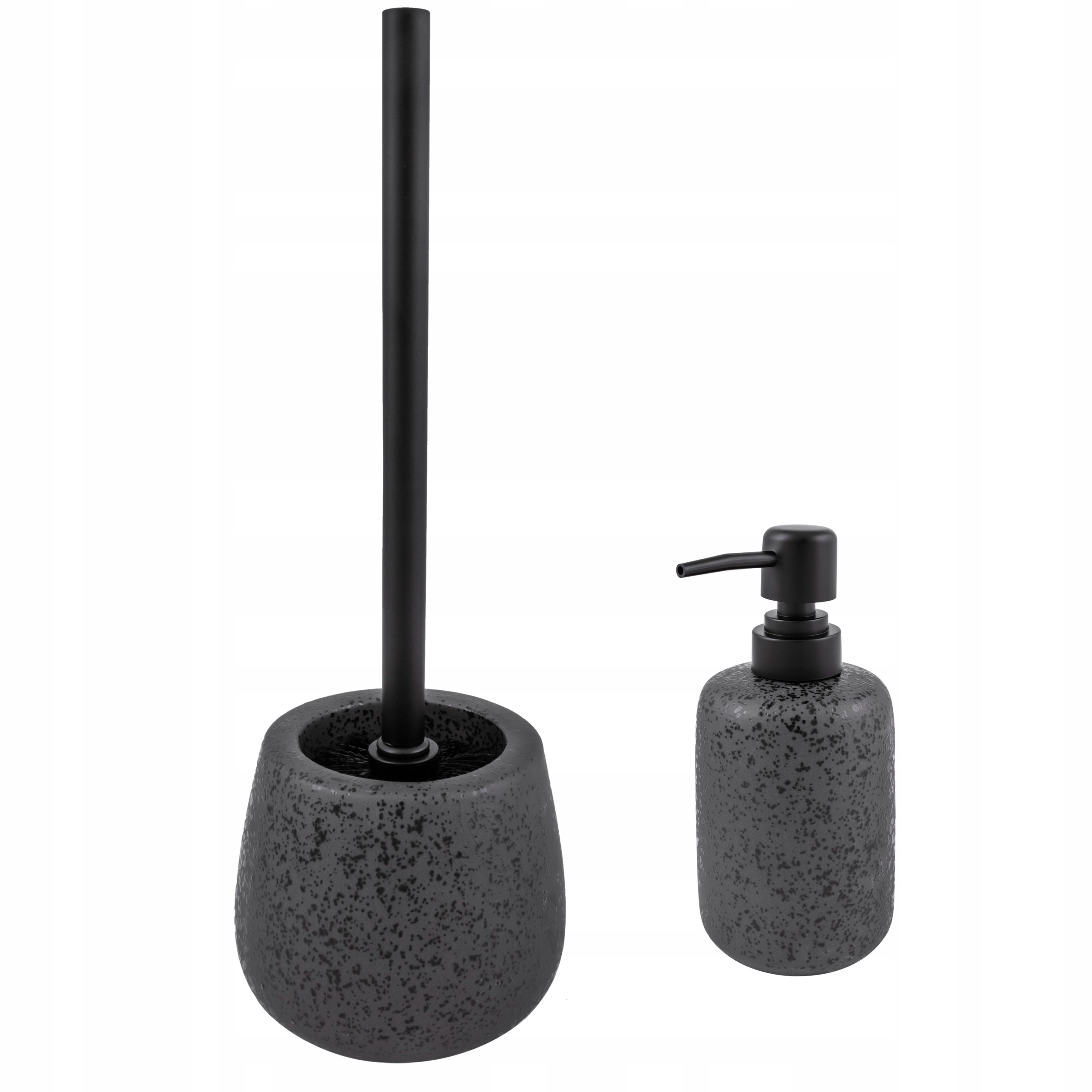 Sada koupelnových doplňků Hades z kameniny keramika černá grafit Lawa