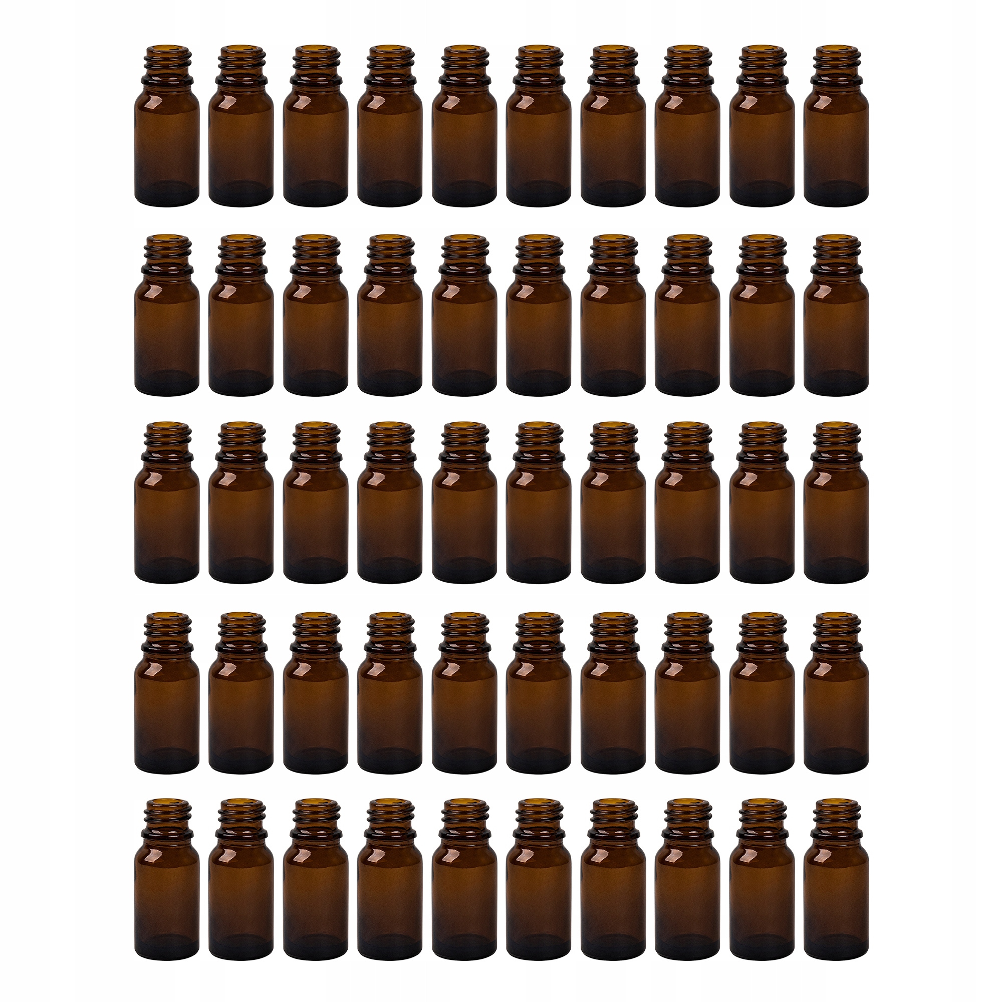 BUTELKA SZKLANA BRĄZOWA 10ML - NA OLEJKI KOSMETYKI SERUM| ZESTAW 50 SZT