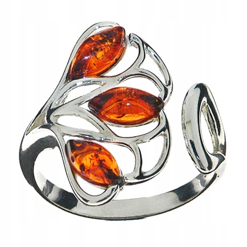Prstýnek stříbrný Ag 925 s Jantarem velikost 22