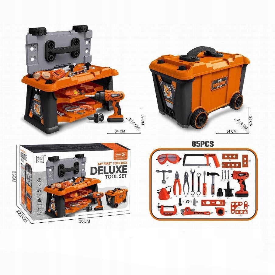 Zestaw Majsterkowicza Skrzynka Narzędzia Wiertarka Na Baterie Marka LEANToys