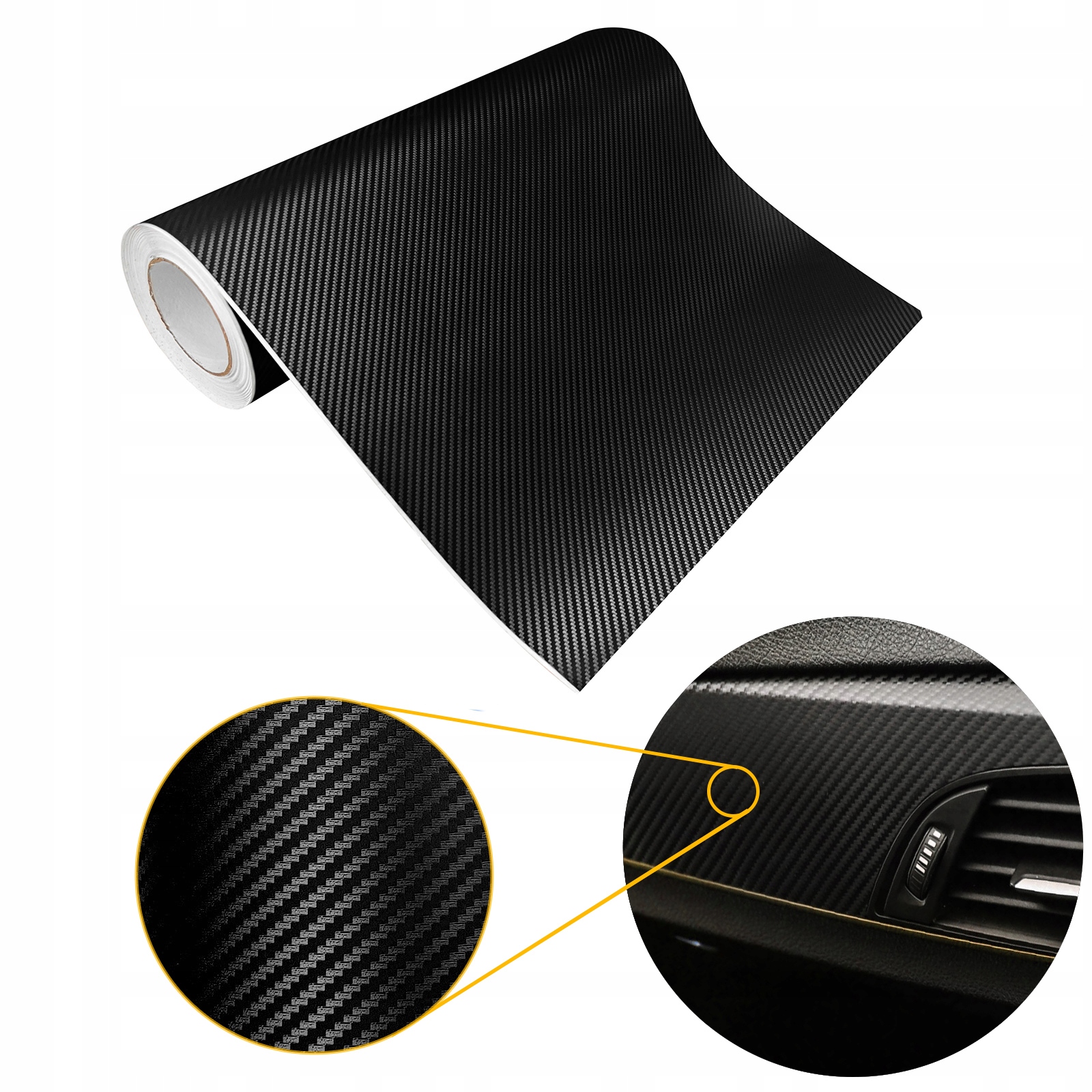 Fólie Carbon Černá Tuningová Dekorativní ochranná fólie pro polepování auta