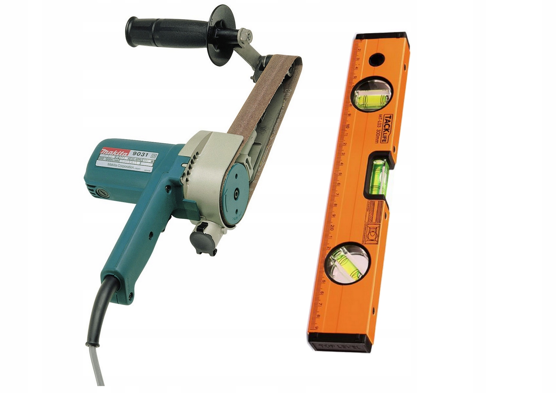 Makita 9031 Pilnik Elektryczny Taśmowy 550W 30mm Poziomica