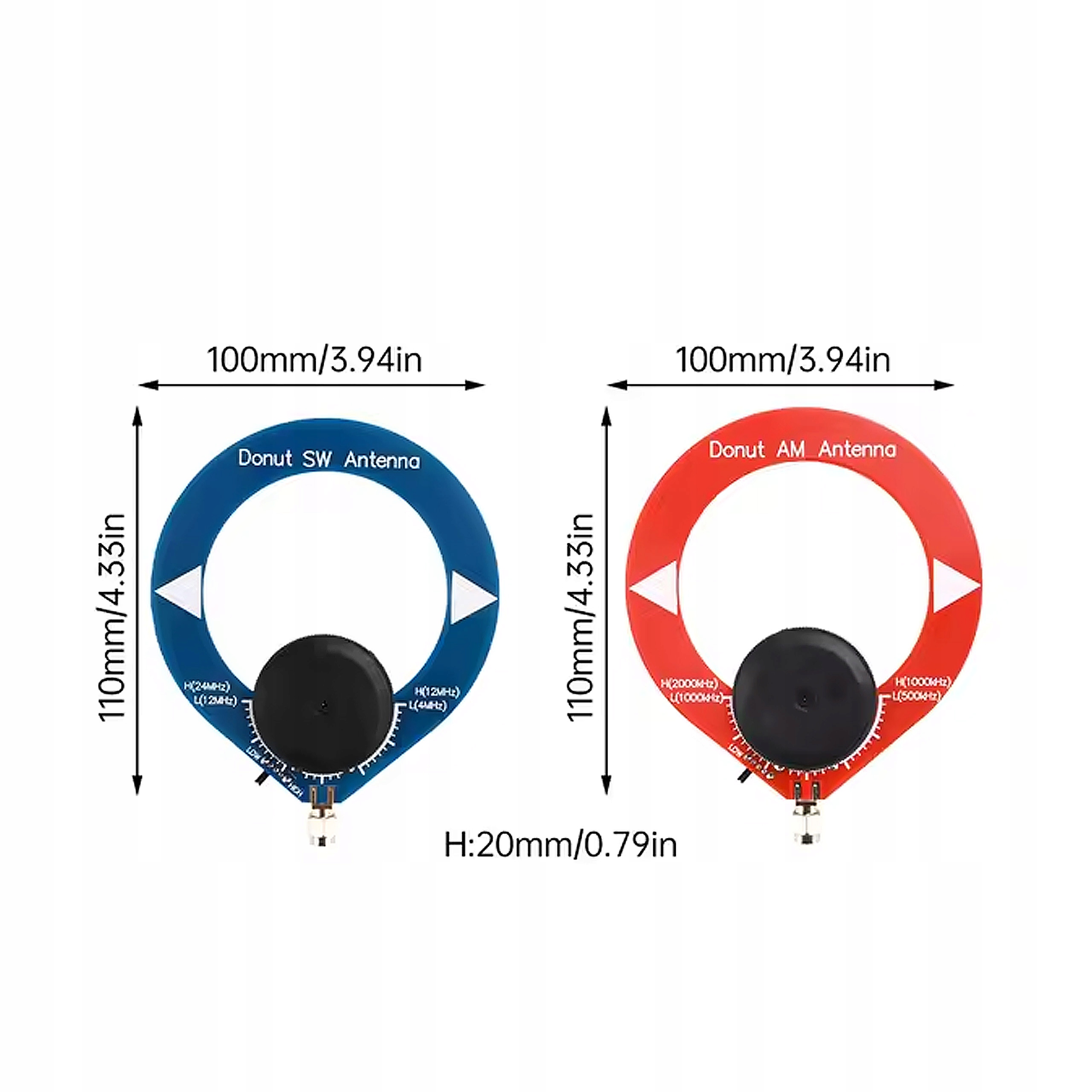 Komplet anten Lw+sw (donut antena) do radiotelefonów i skanerów