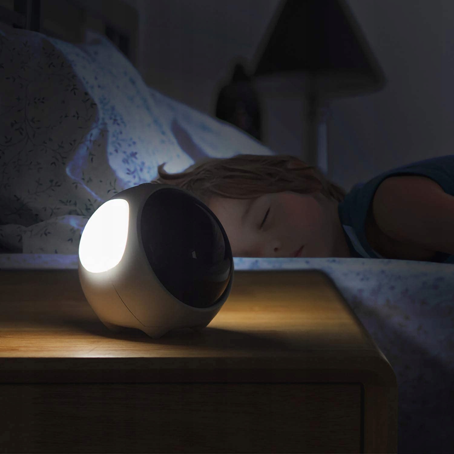 Zegar Budzik Dla Dzieci LED Interaktywny Emoji Kolor biały