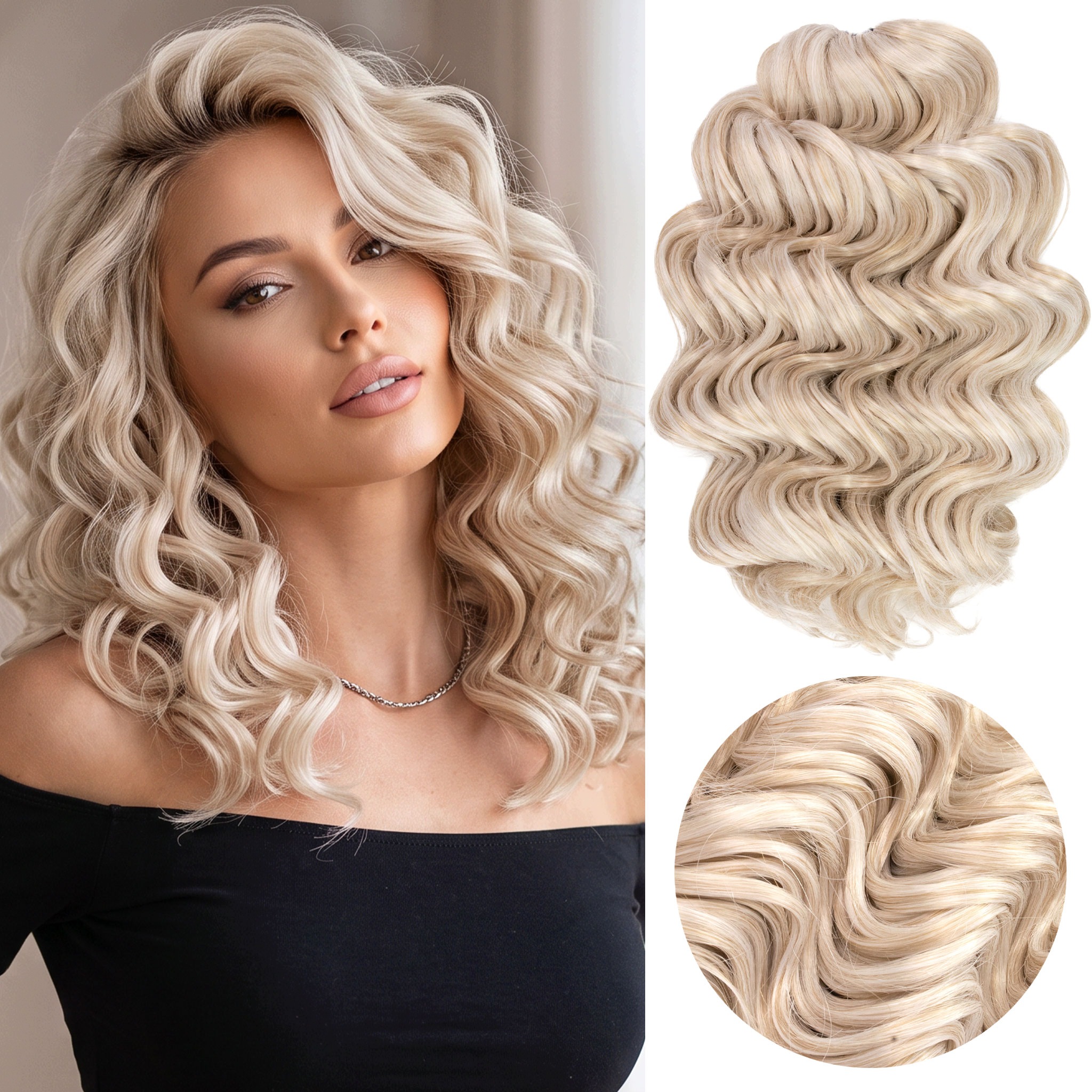 Włosy syntetyczne fale Afroloki Amelia Pro 30cm 200g jasny blond balayage