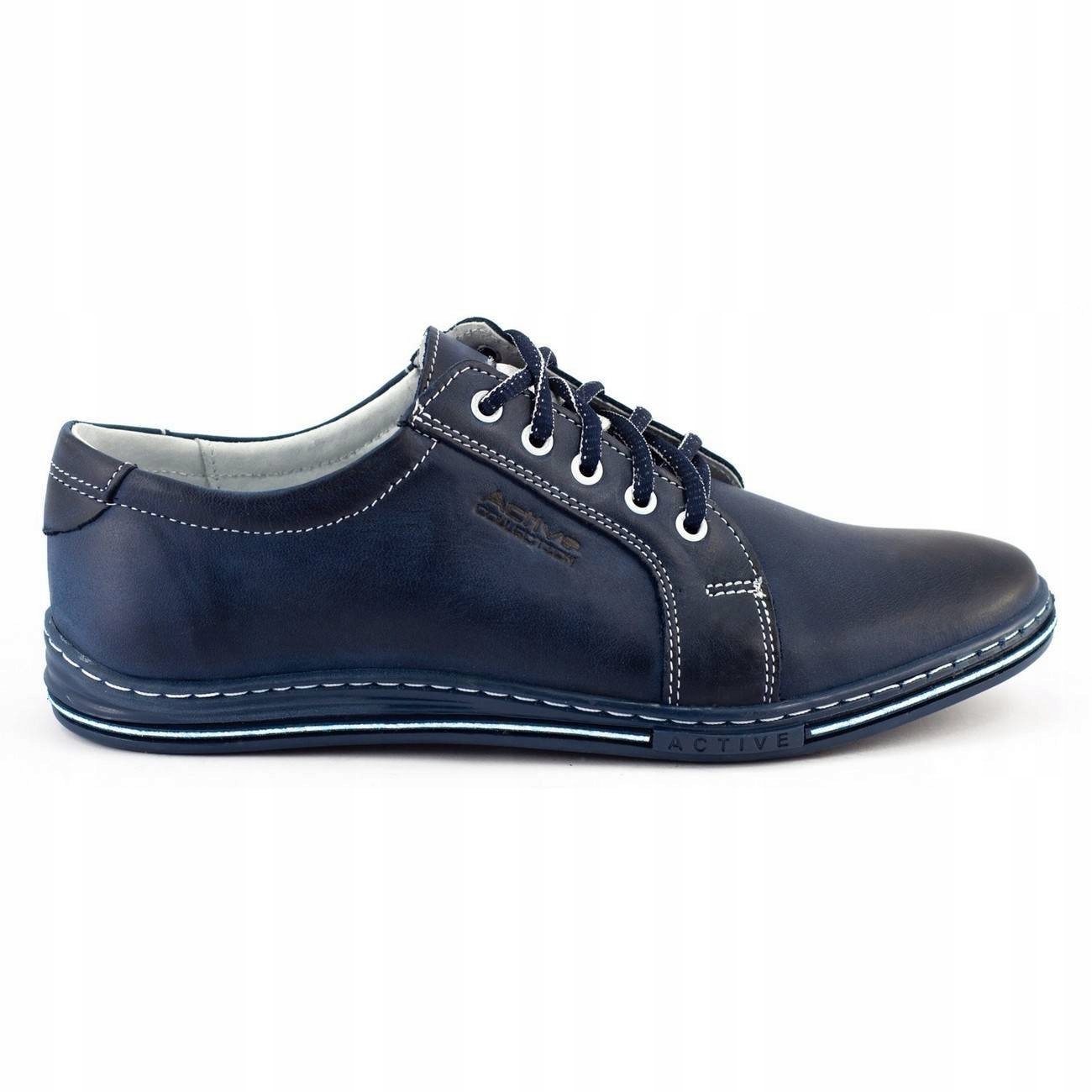 BUTY MĘSKIE CASUAL SKÓRA 320 GRANAT 42