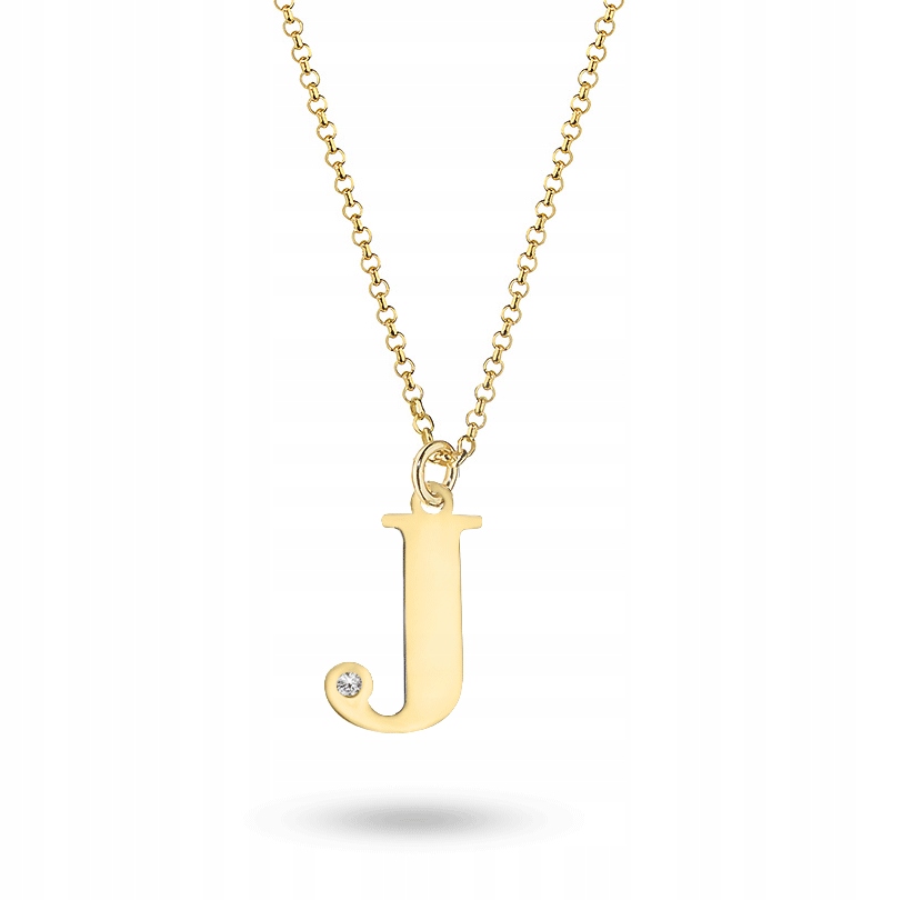 Zlatý Náhrdelník Písmenko J S Briliantem Gravírování 585