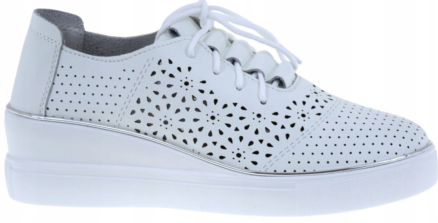 Dámské bílé kožené polobotky na klínku Artiker 48C1532 VEL.41