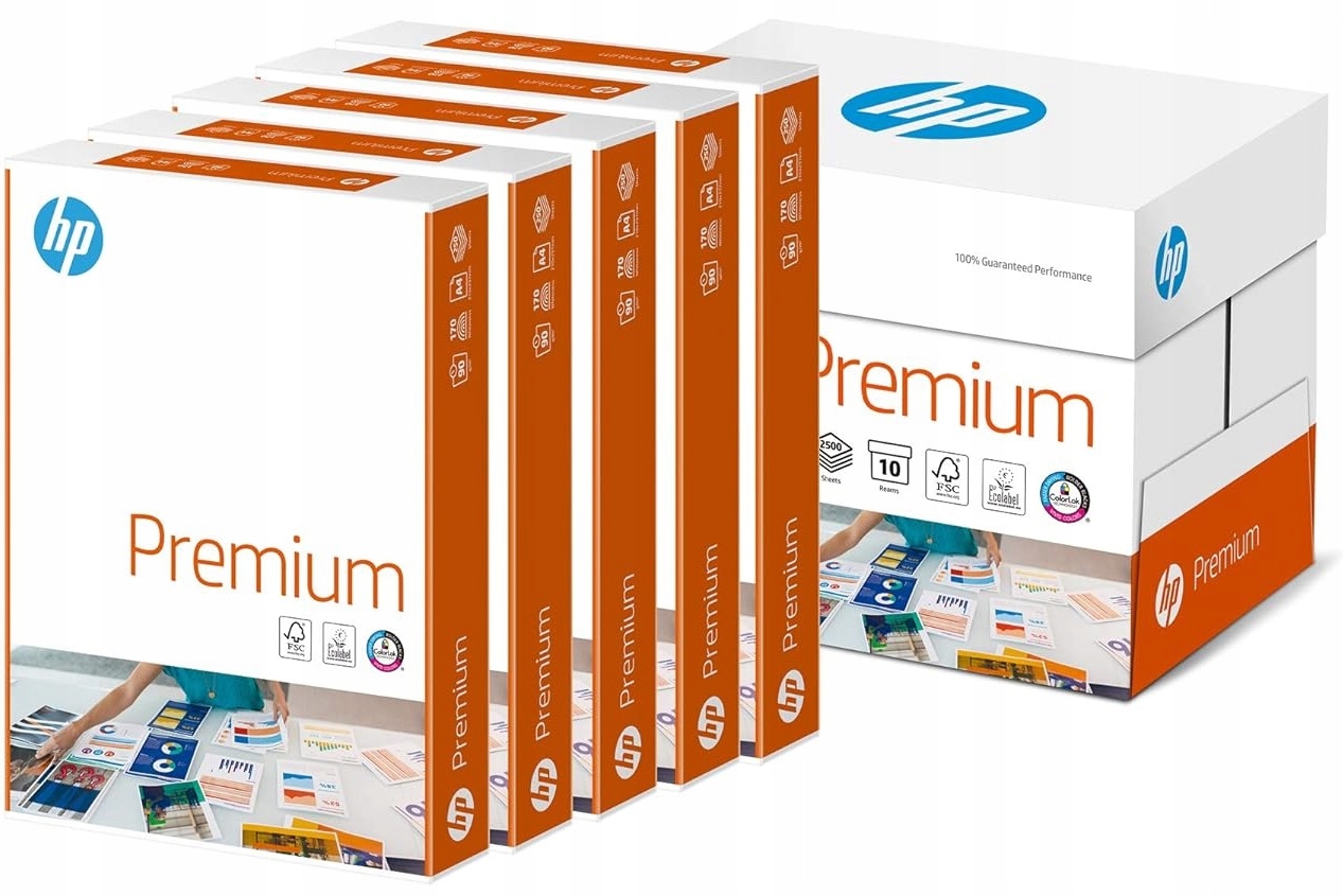 5x Papier Hp Premium do drukarki ksero biurowy Hp A4 80g