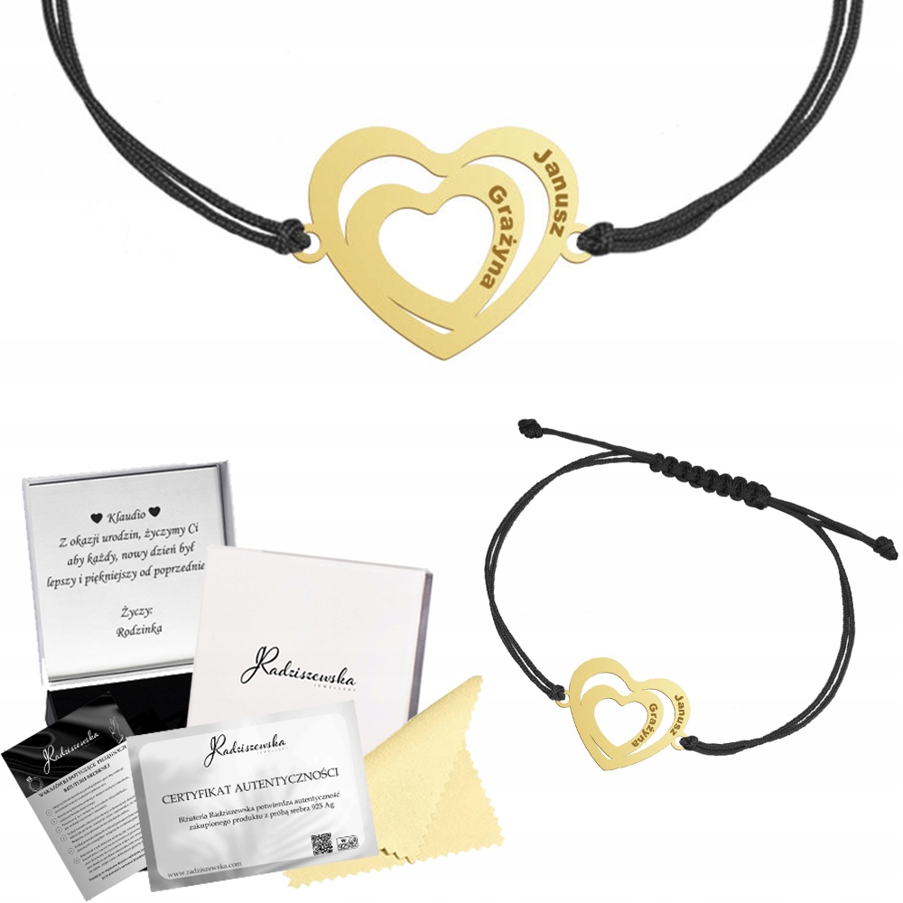 Zlatý Náramek Srdce S Gravírováním Den Žen Stříbro 925 Dárek K Přání