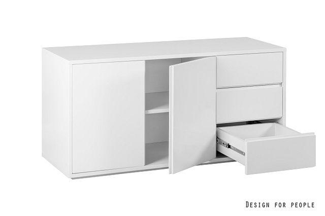 Biurko narożne oparte na komodzie Tivano płyta MDF Kolekcja Biuro