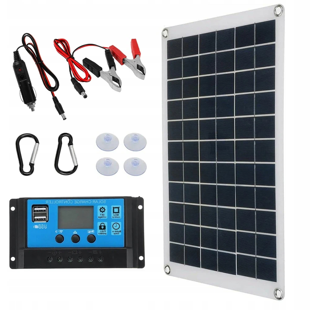 Solární nabíječka 20W monokrystalická, Usb DC5521, napájení 12 V