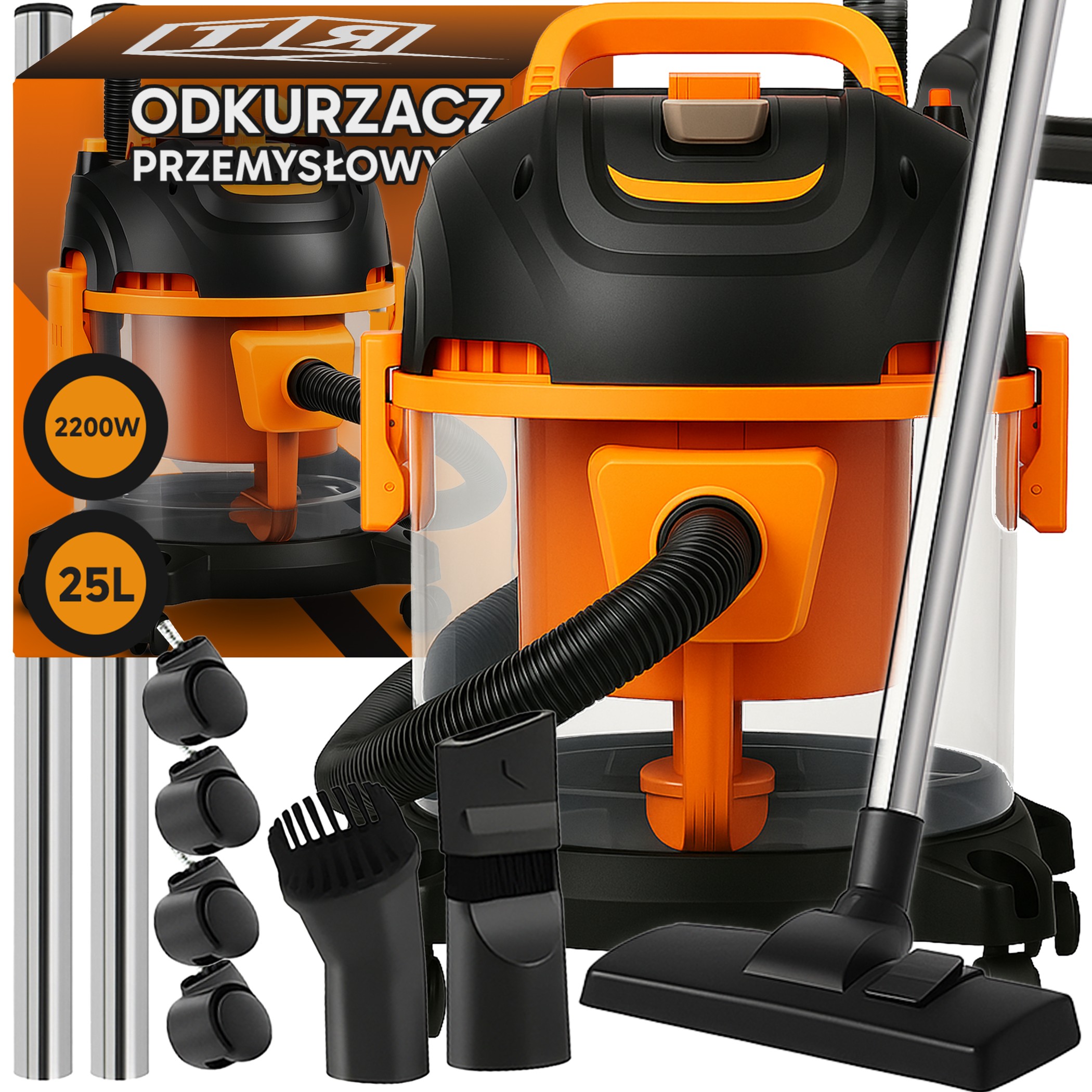 Průmyslový Bezsáčkový Vysavač 2200 W Na Sádru, Prach A Vodu 4v1 Nádrž 25 L