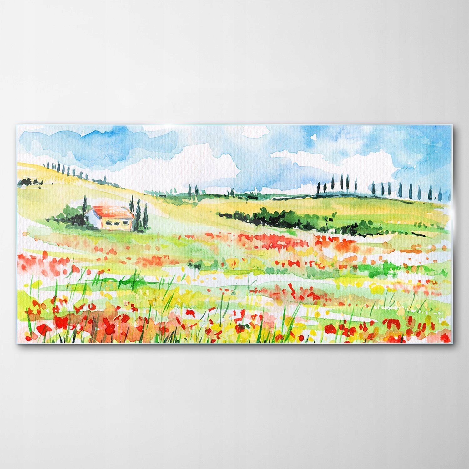 Tvrdený sklenený obraz Toskánsko Krajina 120x60