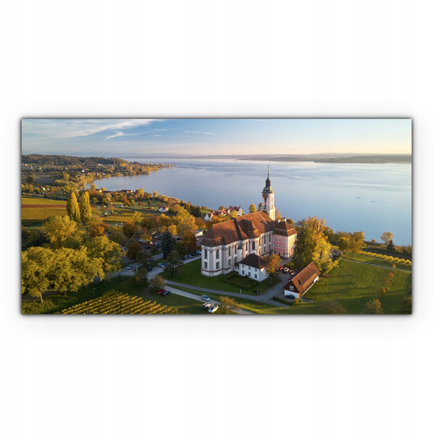 

Obraz płótno z foto 120x60 Kościół Morze Krajobraz