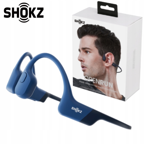 Shokz OpenRun Bezdrátová sluchátka Bluetooth Kostní sportovní modrá