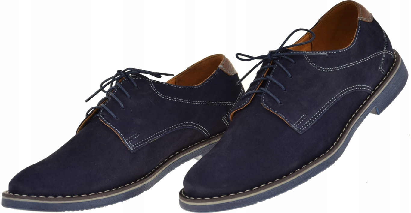 Pánské Polobotky Agda 992 Nubuková Kůže, Tmavě Modré, Vel.