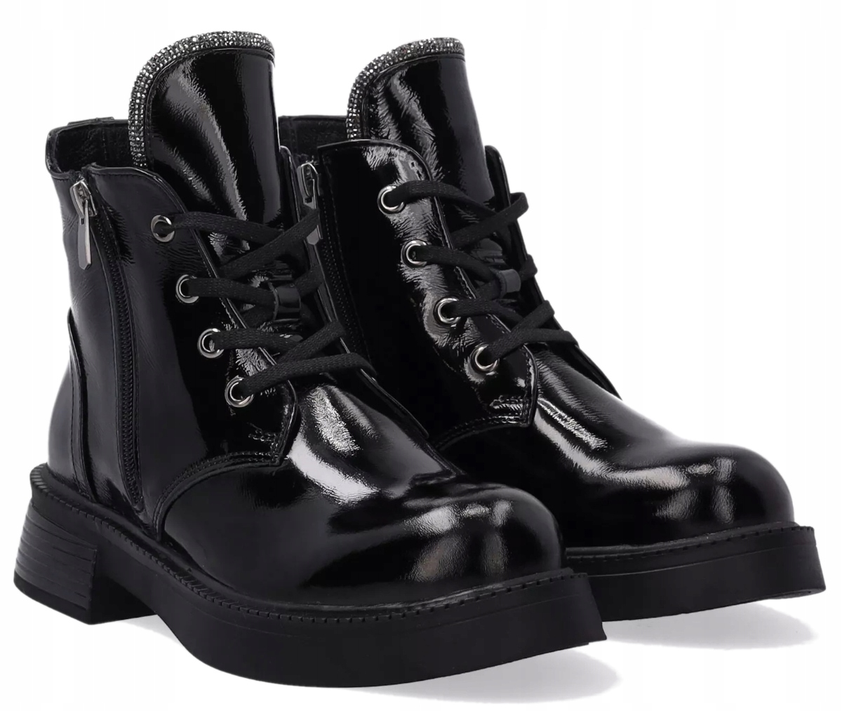 Venezia dámské kožené kotníkové boty lakované, zateplené, 36