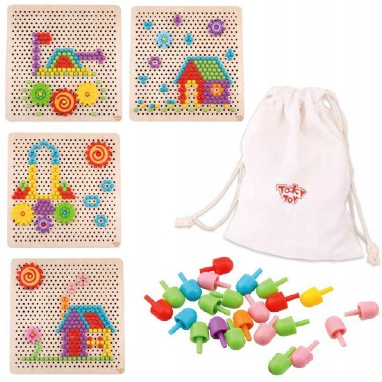 

Drewniana Układanka Mozaika Montessori Tooky Toy